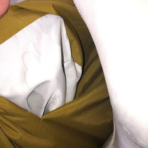 Michiyuki Kimono Womens Vintage Green Lined Cloud Embossed Pattern Hidden Pocket - Picture 4 of 15